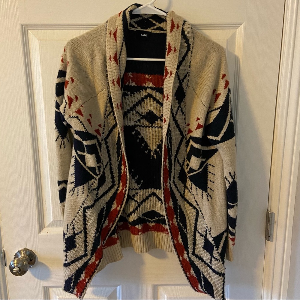 Cozy Aztec knit cardigan/sweater